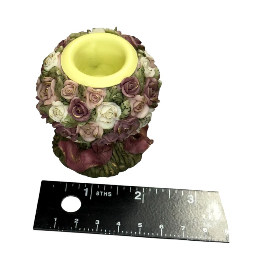 Ganz Floral Rose Candleholder Resin Decor - Picture 6 of 8
